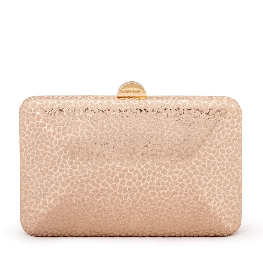 Olga Berg FRANKIE Embossed Clutch - Blush