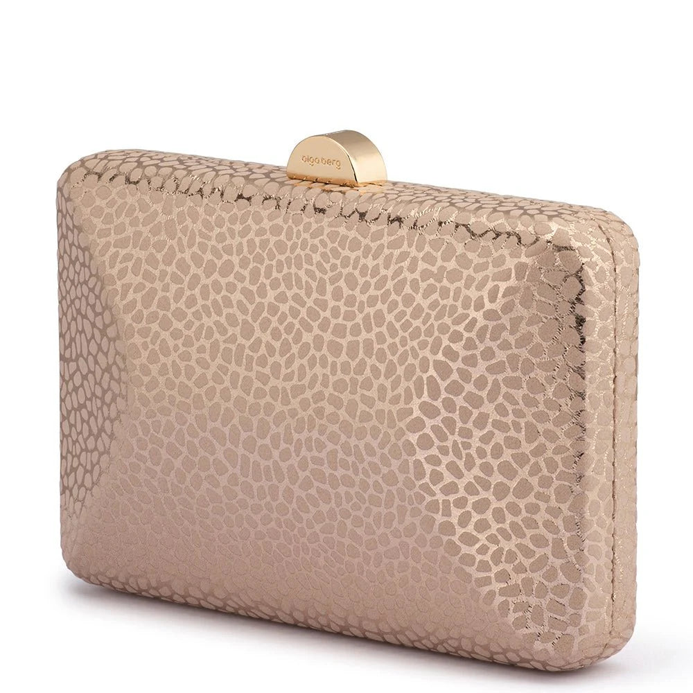 Olga Berg FRANKIE Embossed Clutch - Blush