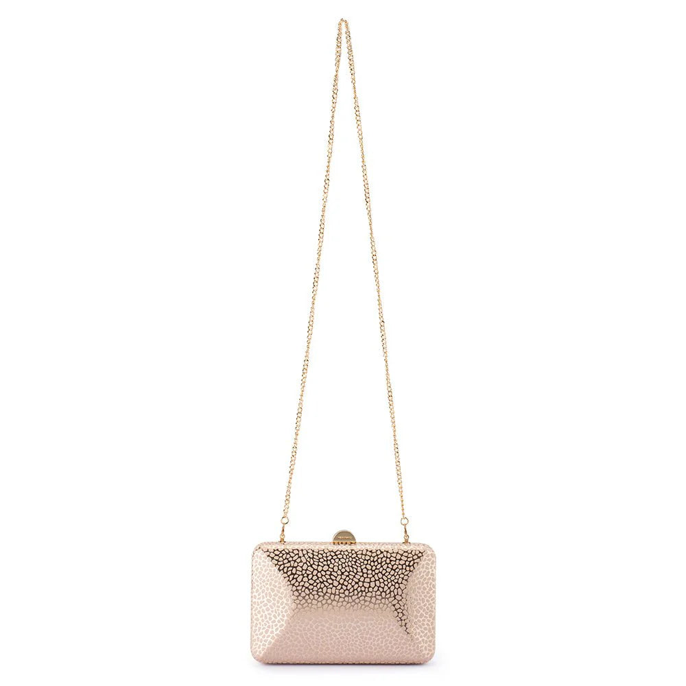 Olga Berg FRANKIE Embossed Clutch - Blush