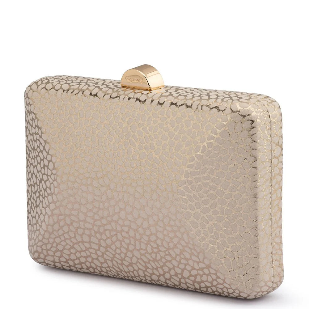 Olga Berg FRANKIE Embossed Clutch - Natural