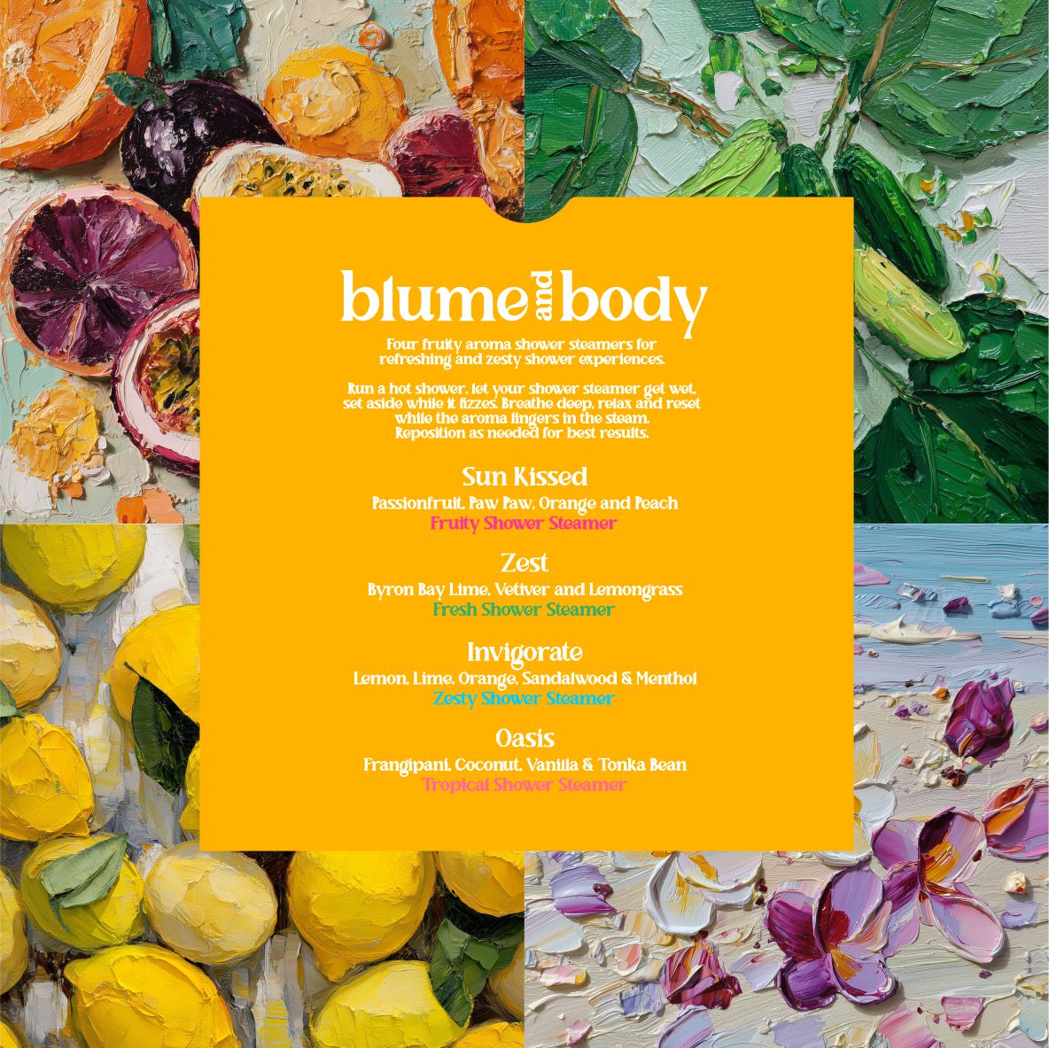 Blume & Body FRUITY Shower Steamer Four Pack