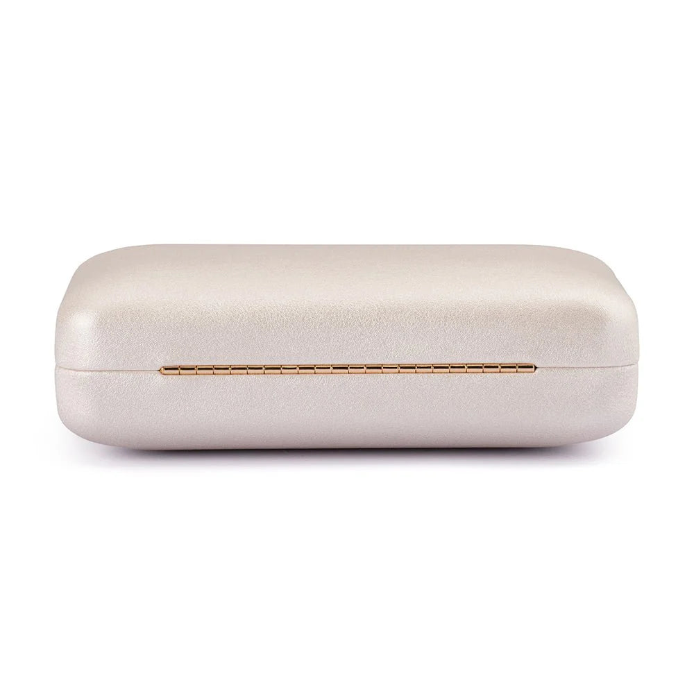 Olga Berg GABRIEL Pearl Embellished Clutch - White