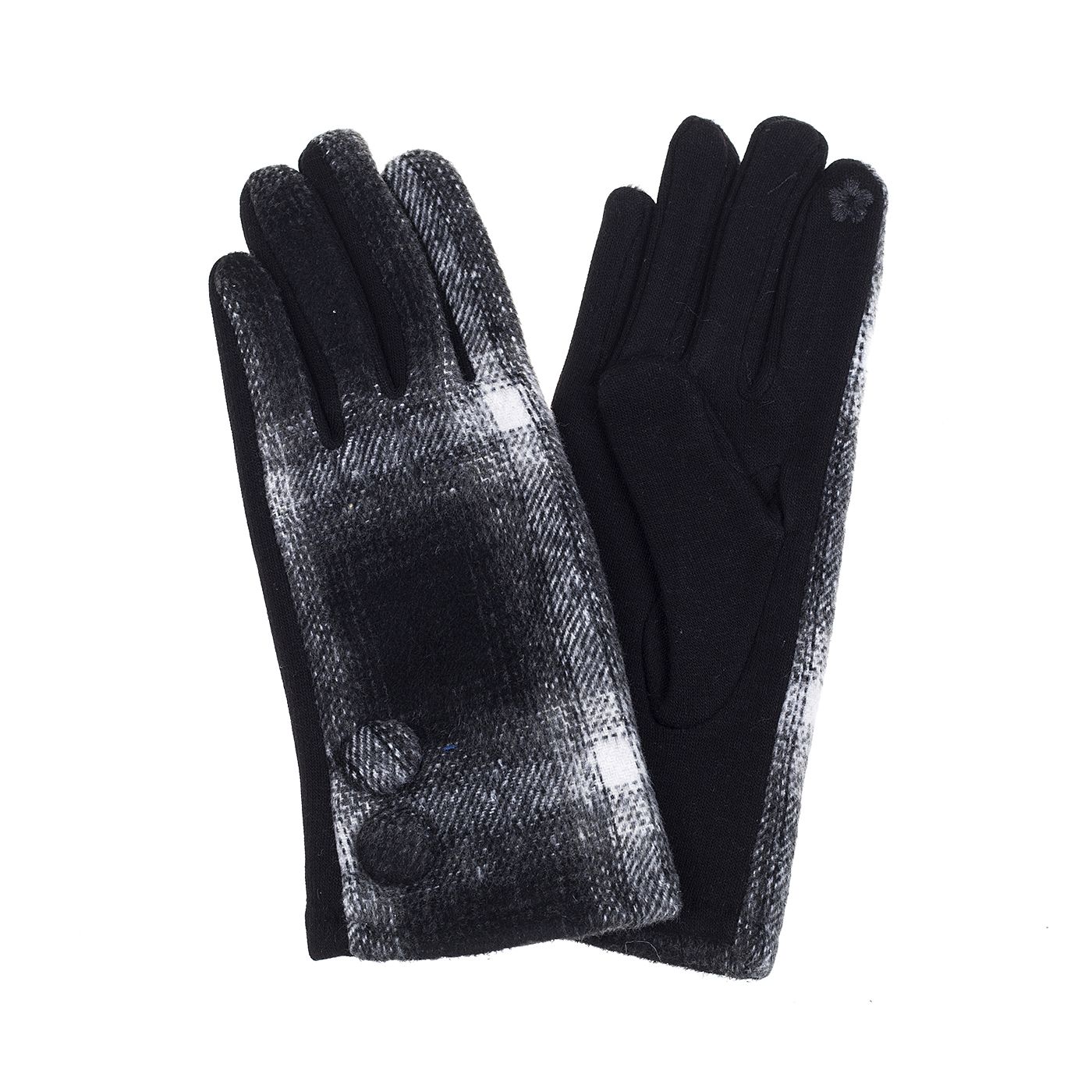 Ivys Highland Check Button Gloves