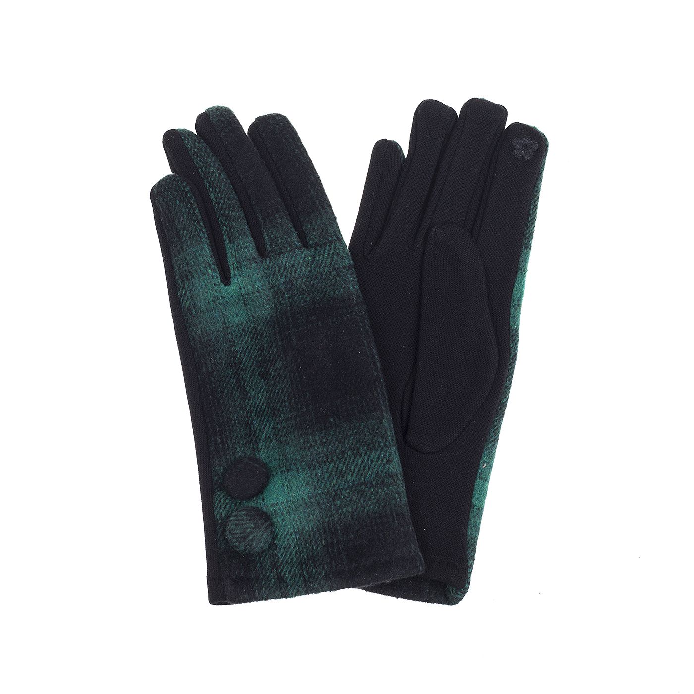 Ivys Highland Check Button Gloves