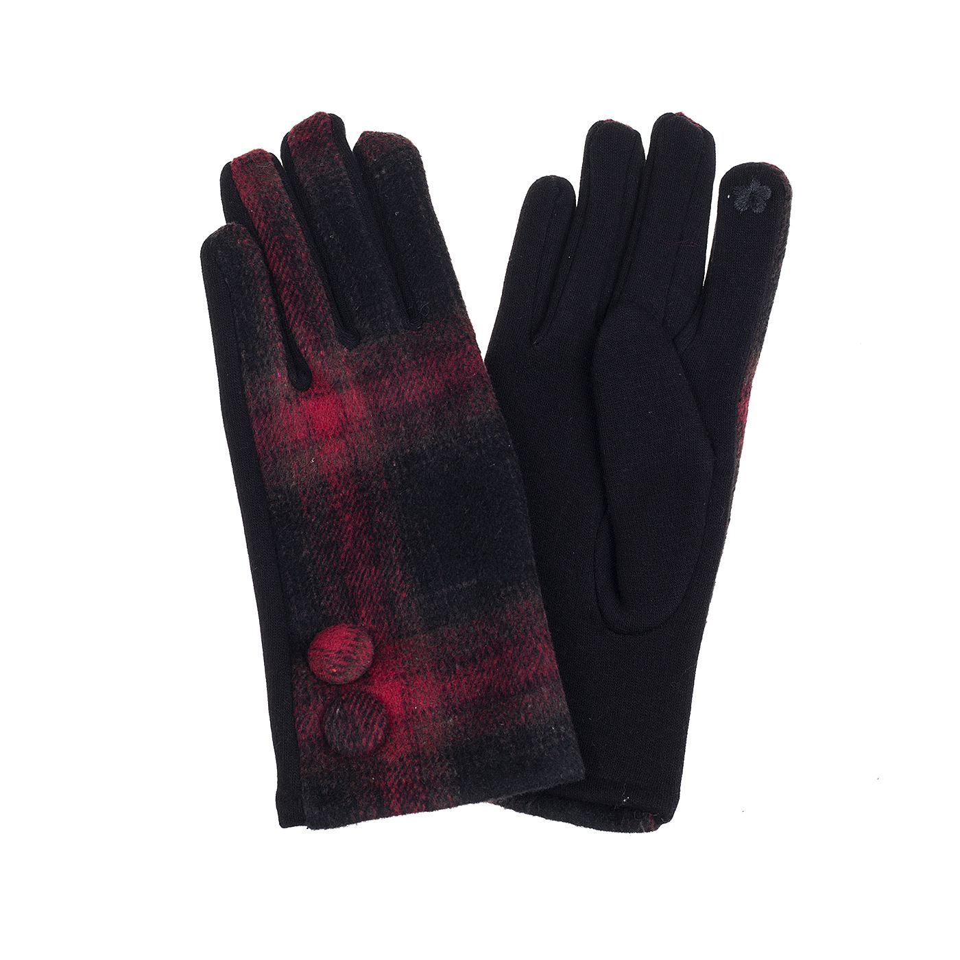 Ivys Highland Check Button Gloves