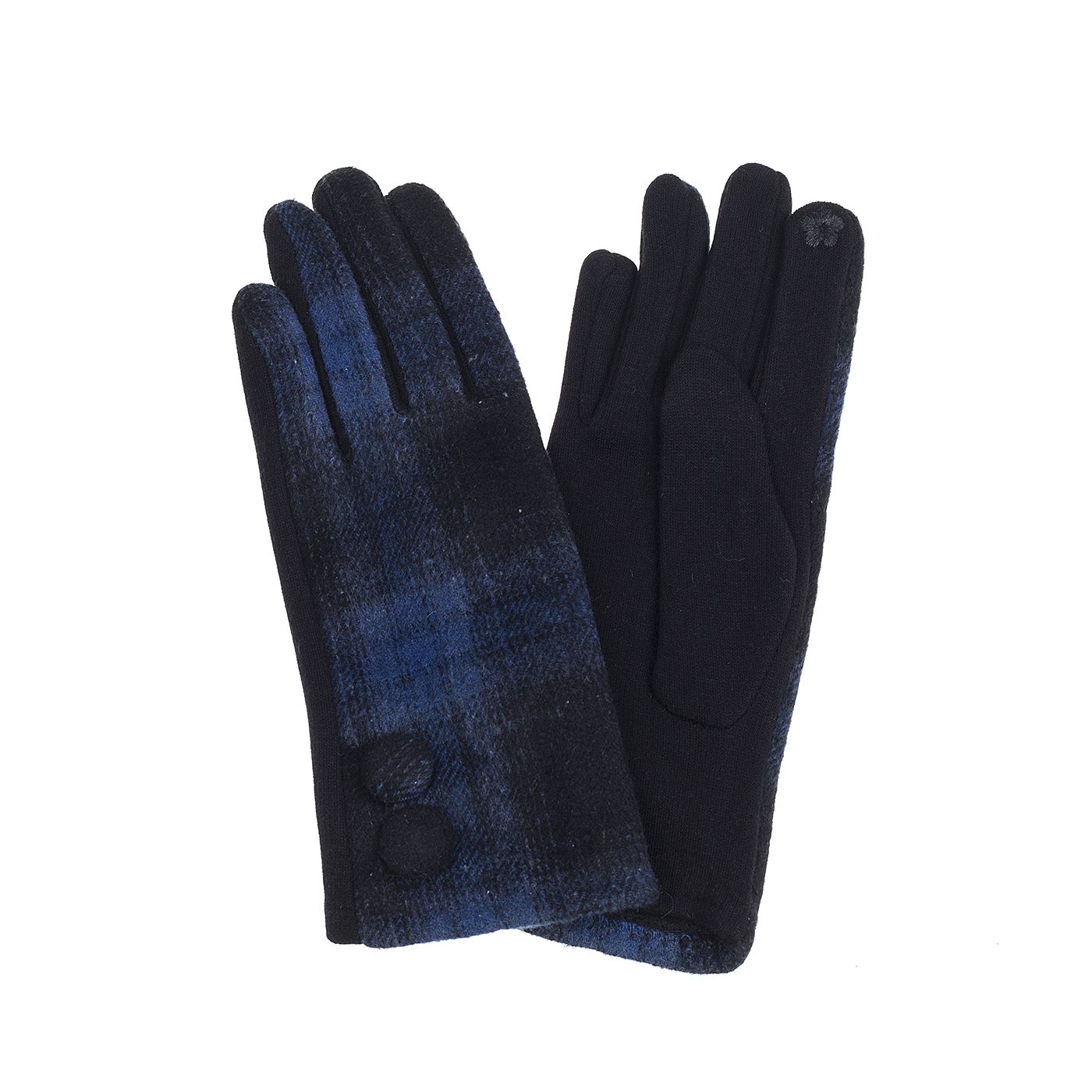 Ivys Highland Check Button Gloves