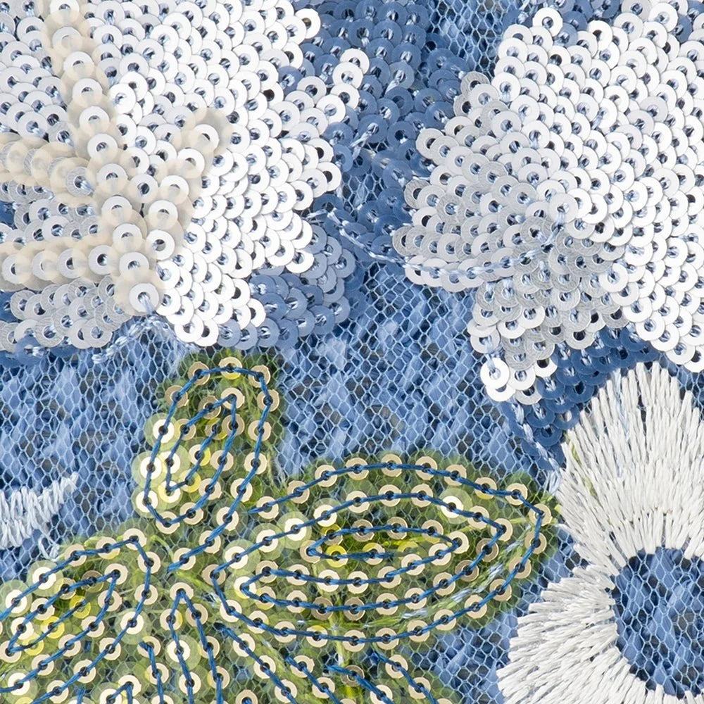 Olga Berg GRETA Floral Clutch - Blue