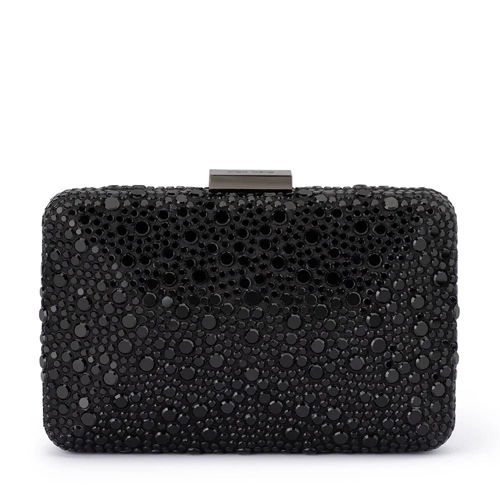 Olga Berg HARRIET Crystal Clutch - Black