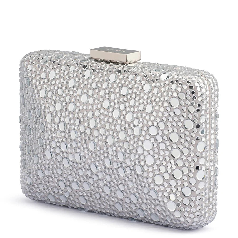 Olga Berg HARRIET Crystal Clutch - Silver