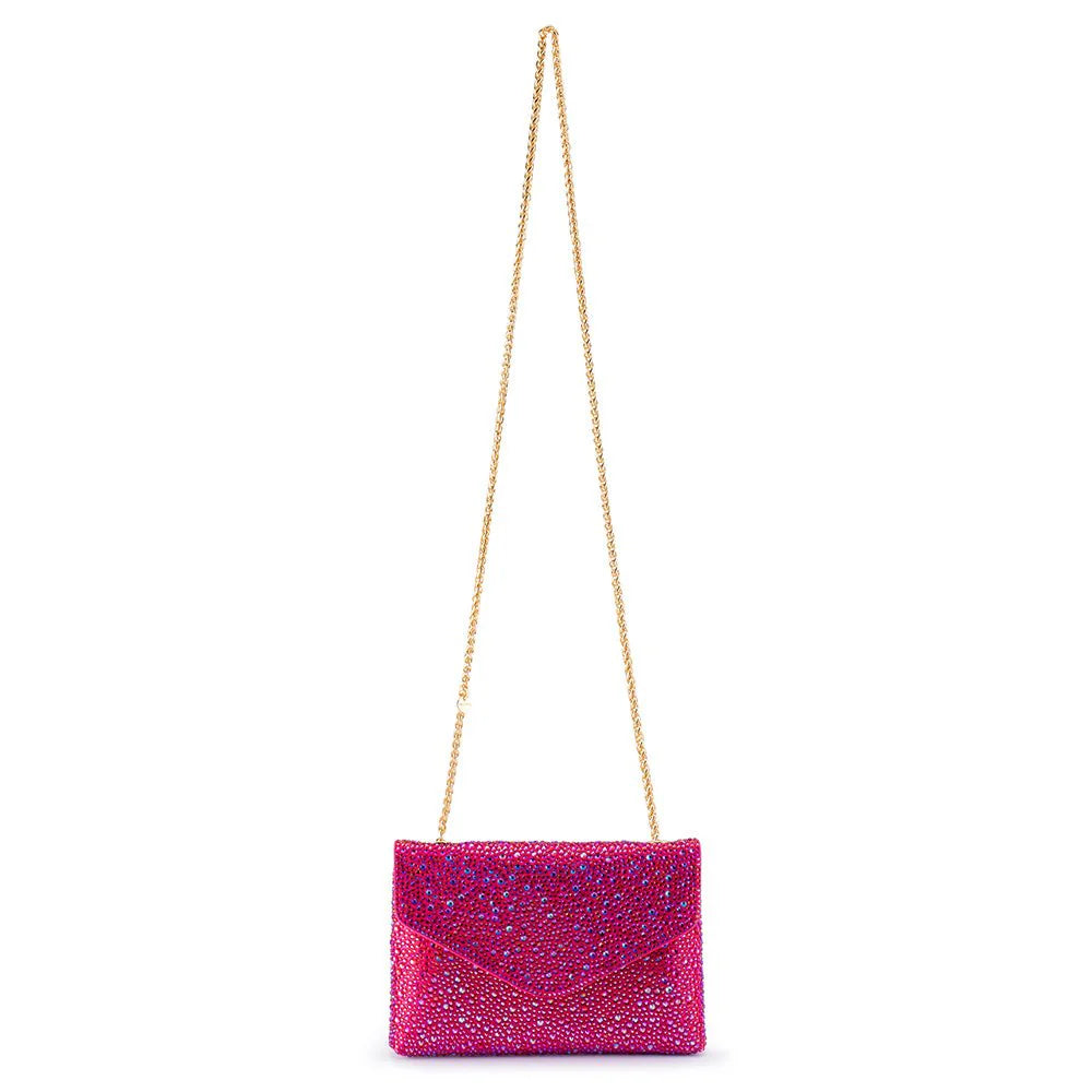 Olga Berg HATTIE Crystal Shoulder Bag - Fuchsia