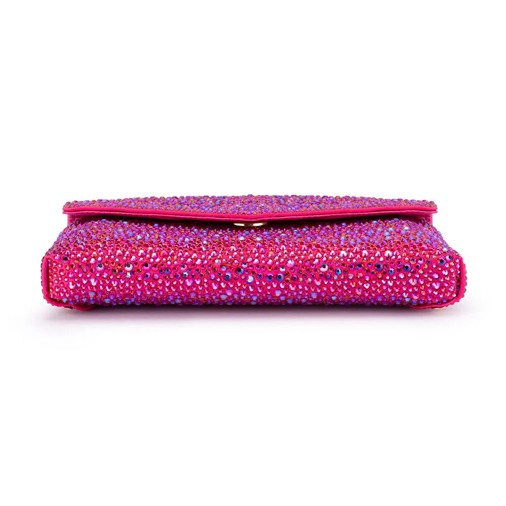 Olga Berg HATTIE Crystal Shoulder Bag - Fuchsia