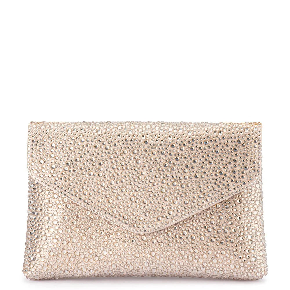Olga Berg HATTIE Crystal Shoulder Bag - Champagne