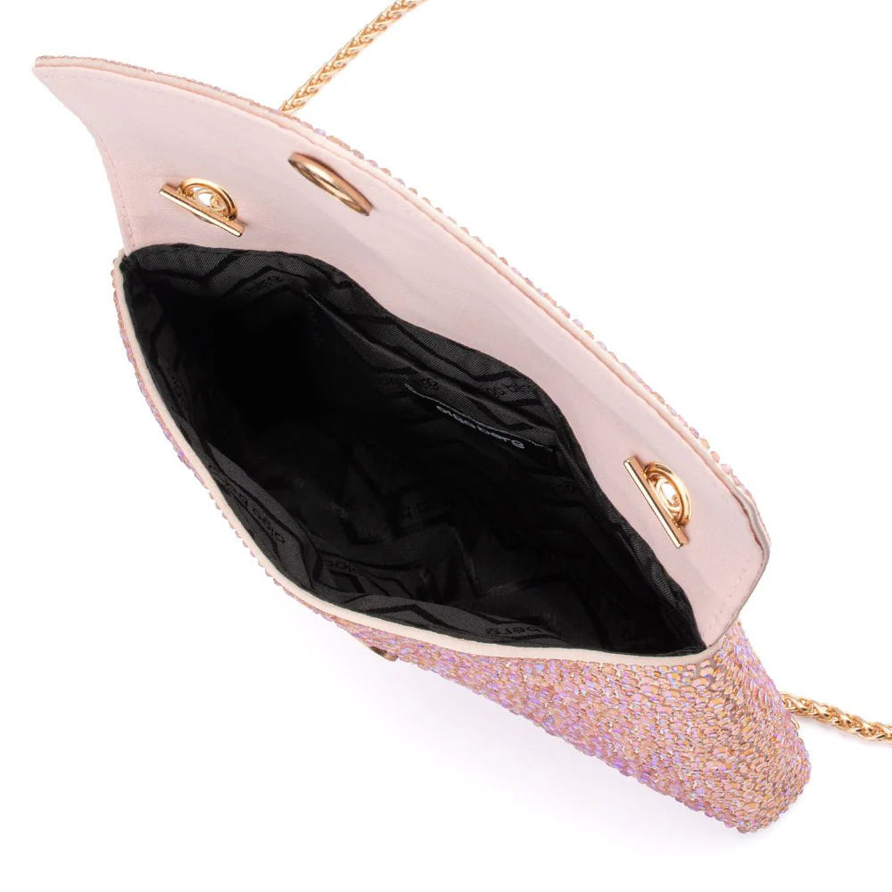 Olga Berg HATTIE Crystal Shoulder Bag - Peach