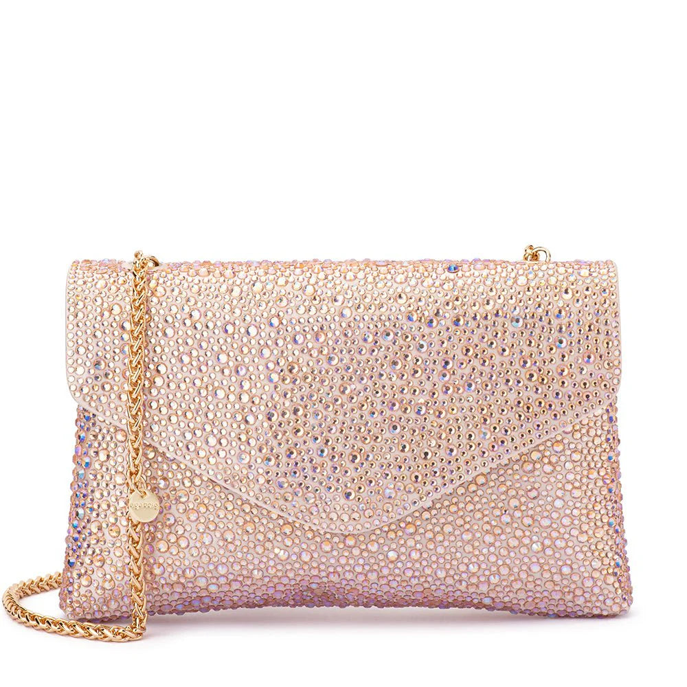 Olga Berg HATTIE Crystal Shoulder Bag - Peach