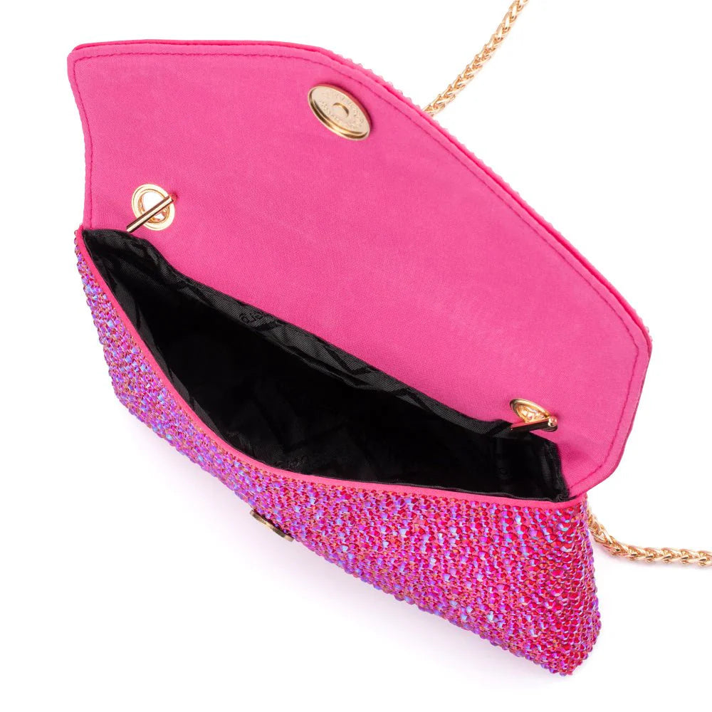 Olga Berg HATTIE Crystal Shoulder Bag - Fuchsia