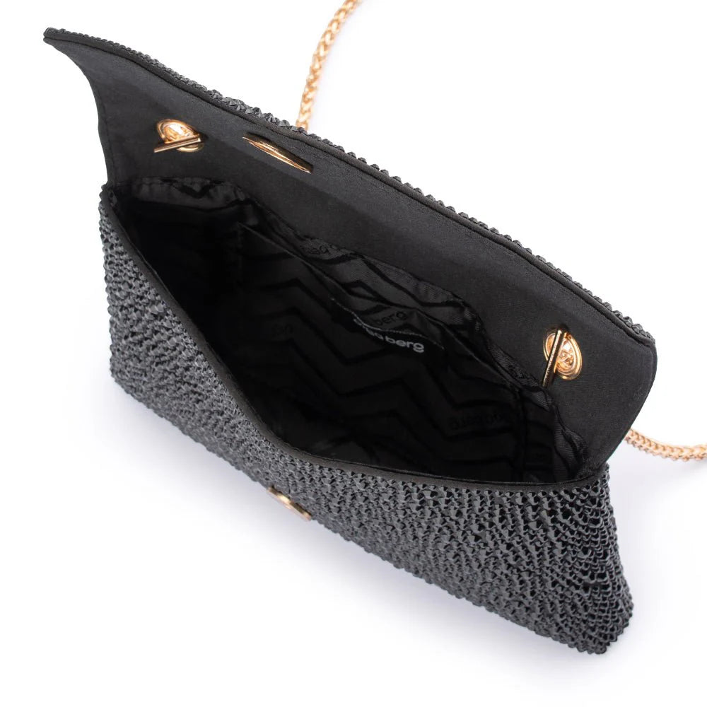 Olga Berg HATTIE Crystal Shoulder Bag - Black