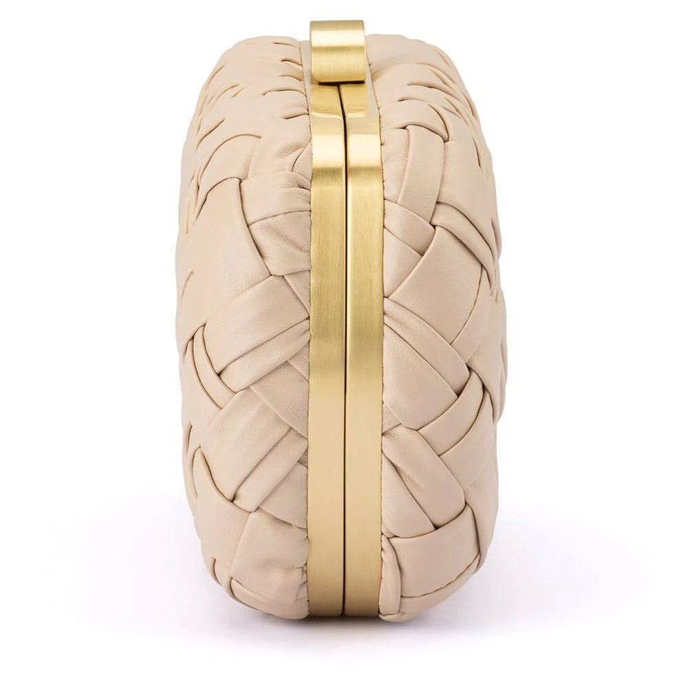 Olga Berg Haven Woven Clutch - Natural