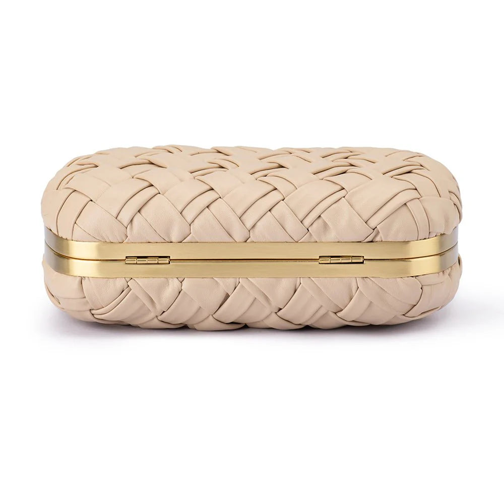 Olga Berg Haven Woven Clutch - Natural