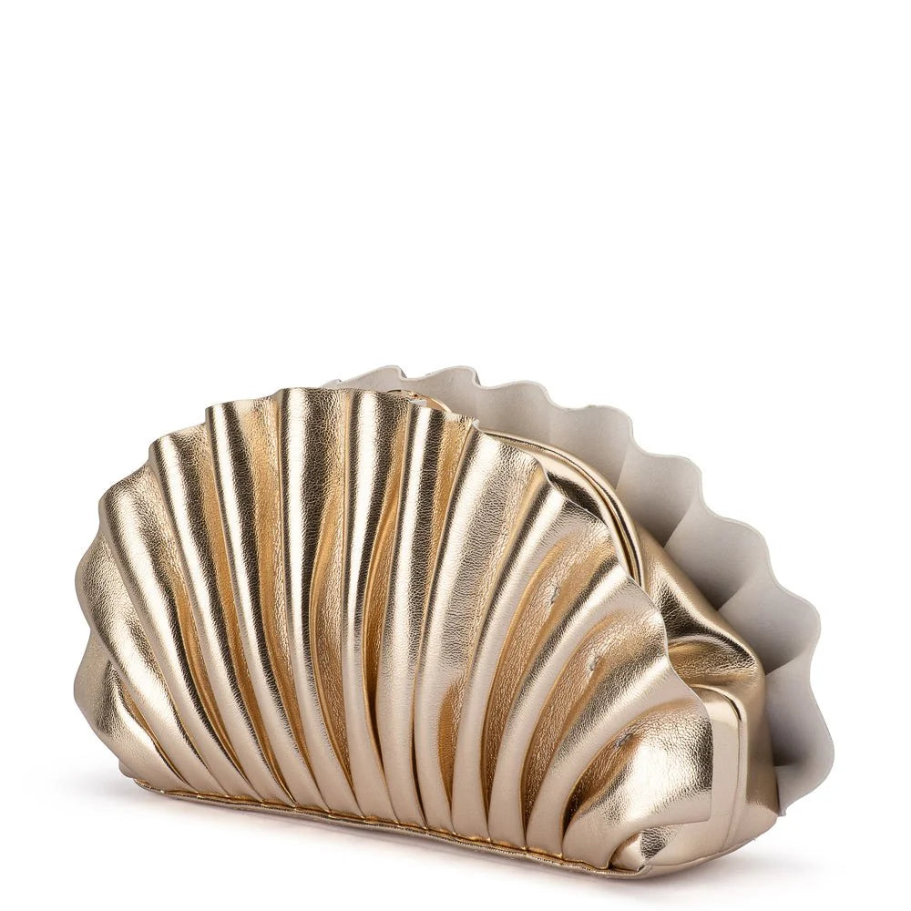 Olga Berg HOLLIE Pleated Clutch - Gold