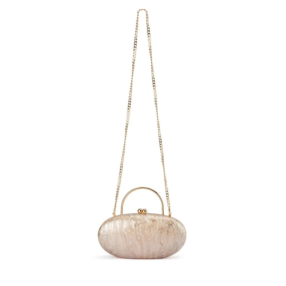 Olga Berg Imelda Acrylic Top Handle Bag - Natural