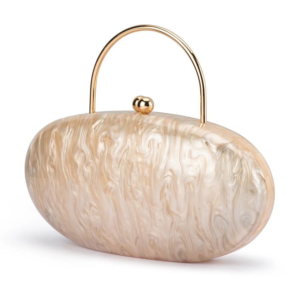 Olga Berg Imelda Acrylic Top Handle Bag - Natural