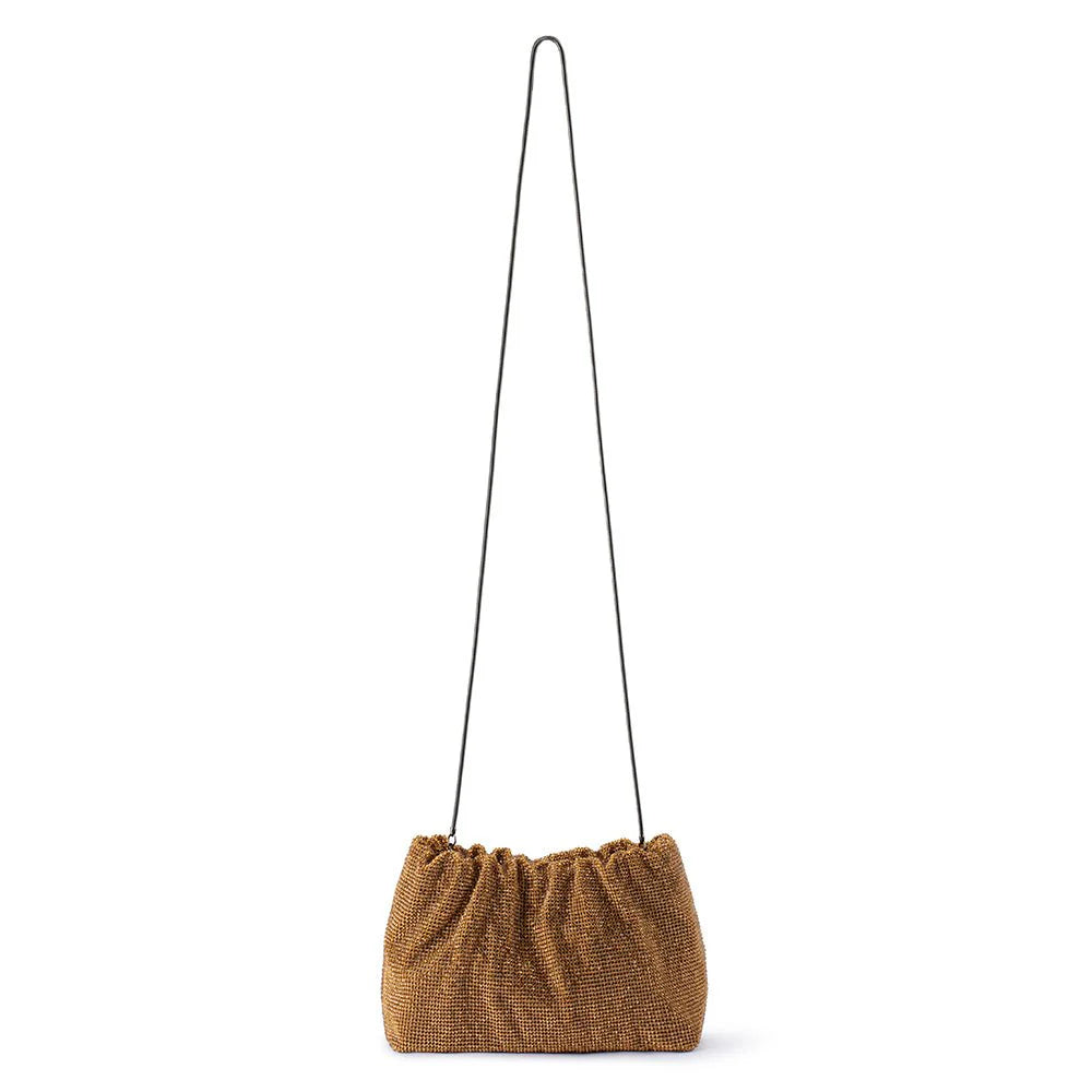 Olga Berg JESSIE Crystal Mesh Pouch - Bronze
