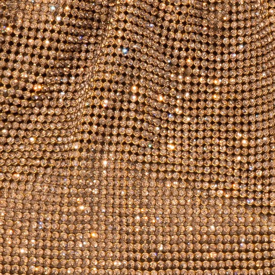 Olga Berg JESSIE Crystal Mesh Pouch - Bronze