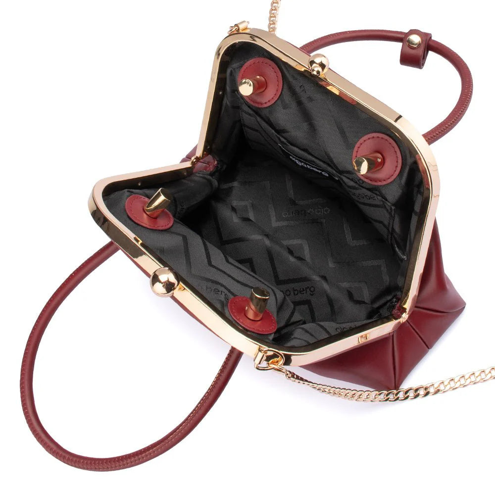 Olga Berg LEANDRA Top Handle Bag - Burgundy