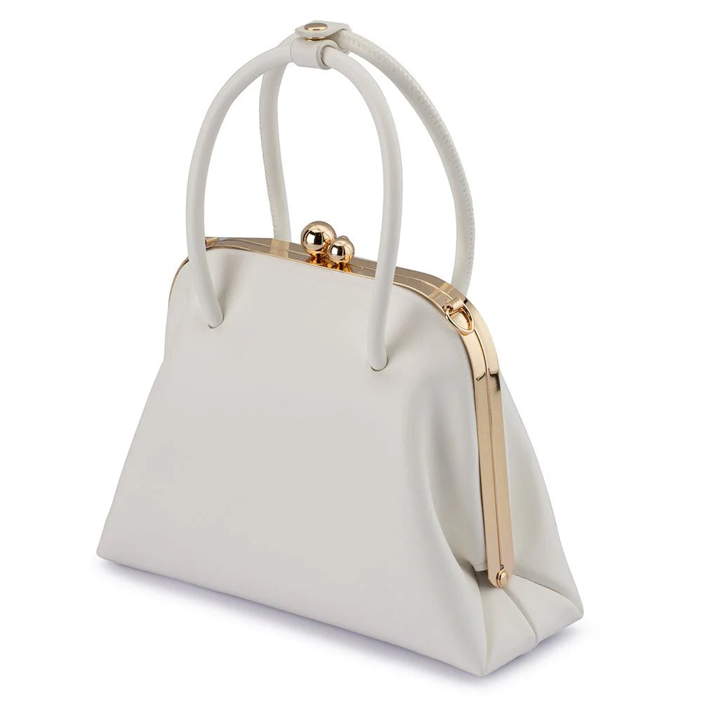 Olga Berg LEANDRA Top Handle Bag - White