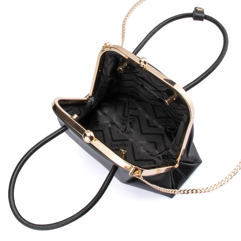 Olga Berg LEANDRA Top Handle Bag - Black