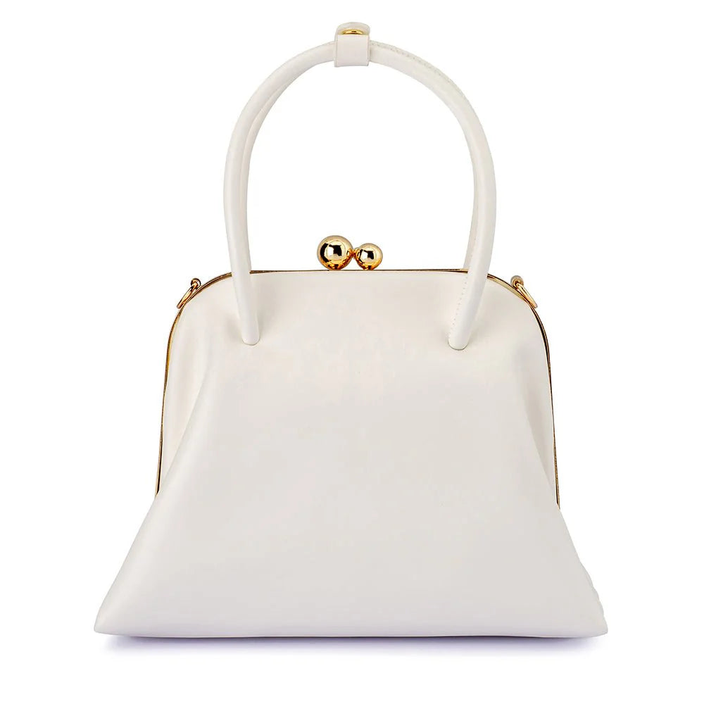 Olga Berg LEANDRA Top Handle Bag - White