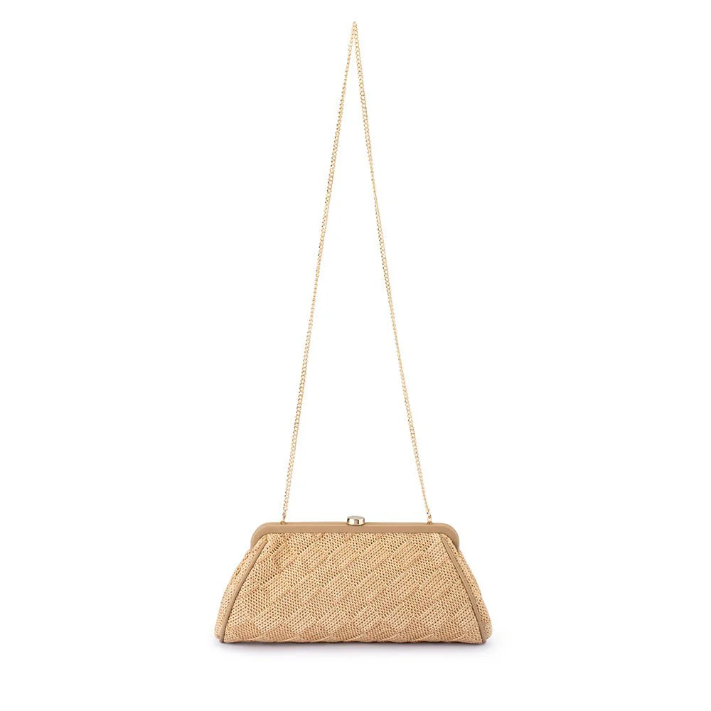 Olga Berg Lois Woven Frame Bag - Natural