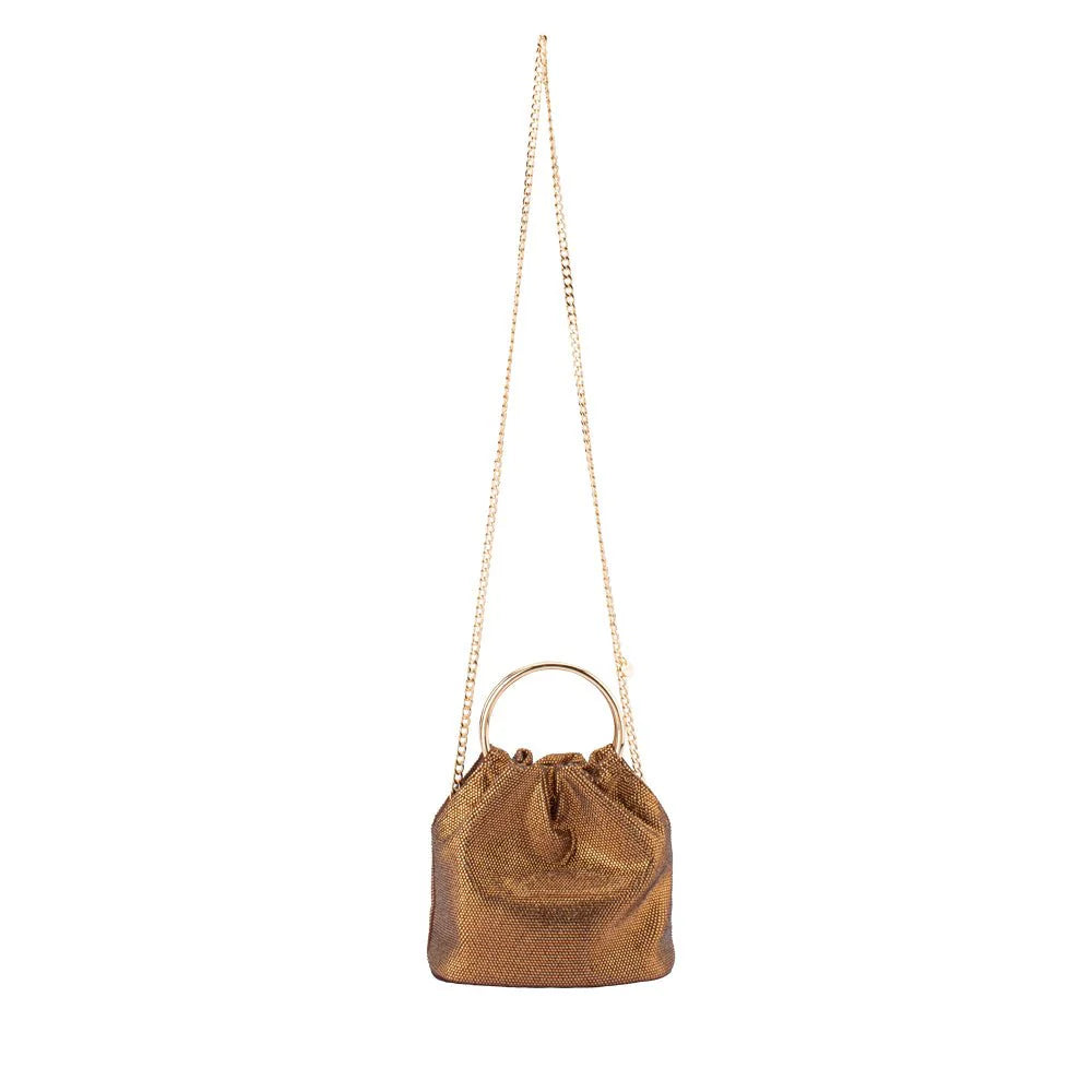 Olga Berg Mabel Crystal Top Handle Bag - Copper