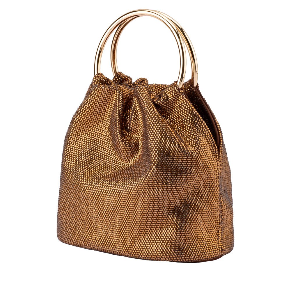 Olga Berg Mabel Crystal Top Handle Bag - Copper