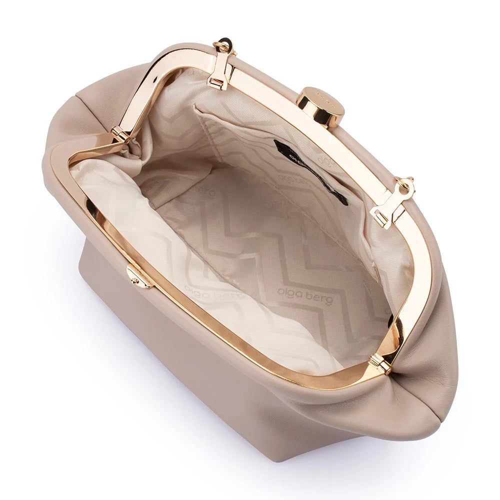 Olga Berg MARINA Pearl Clutch - Natural