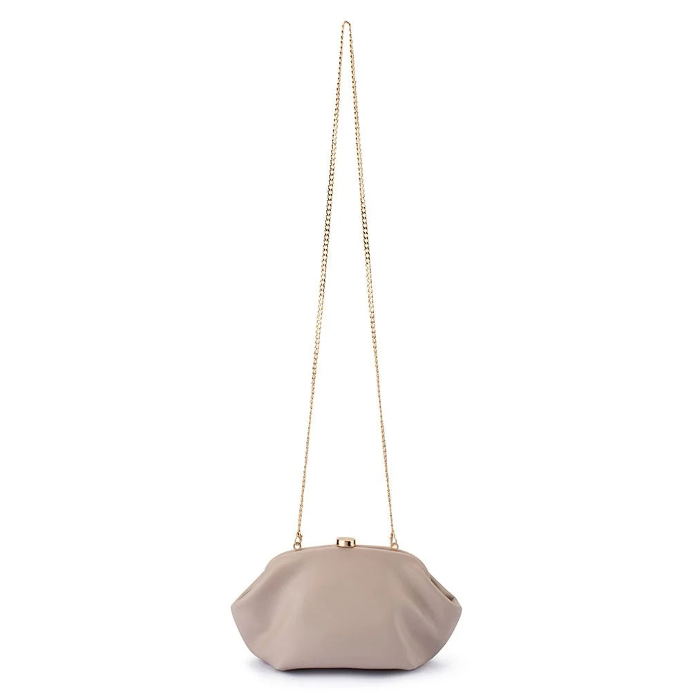 Olga Berg MARINA Pearl Clutch - Natural