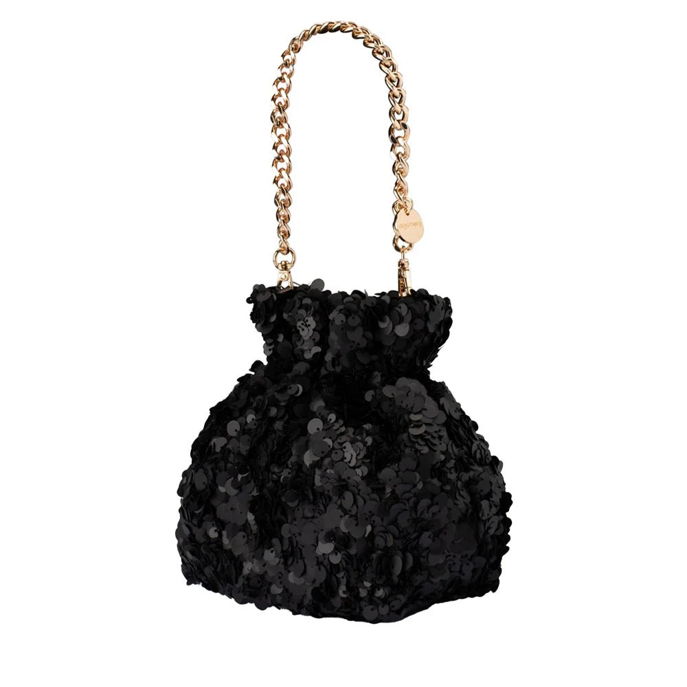 Olga Berg Mattie Sequin Pouch - Black