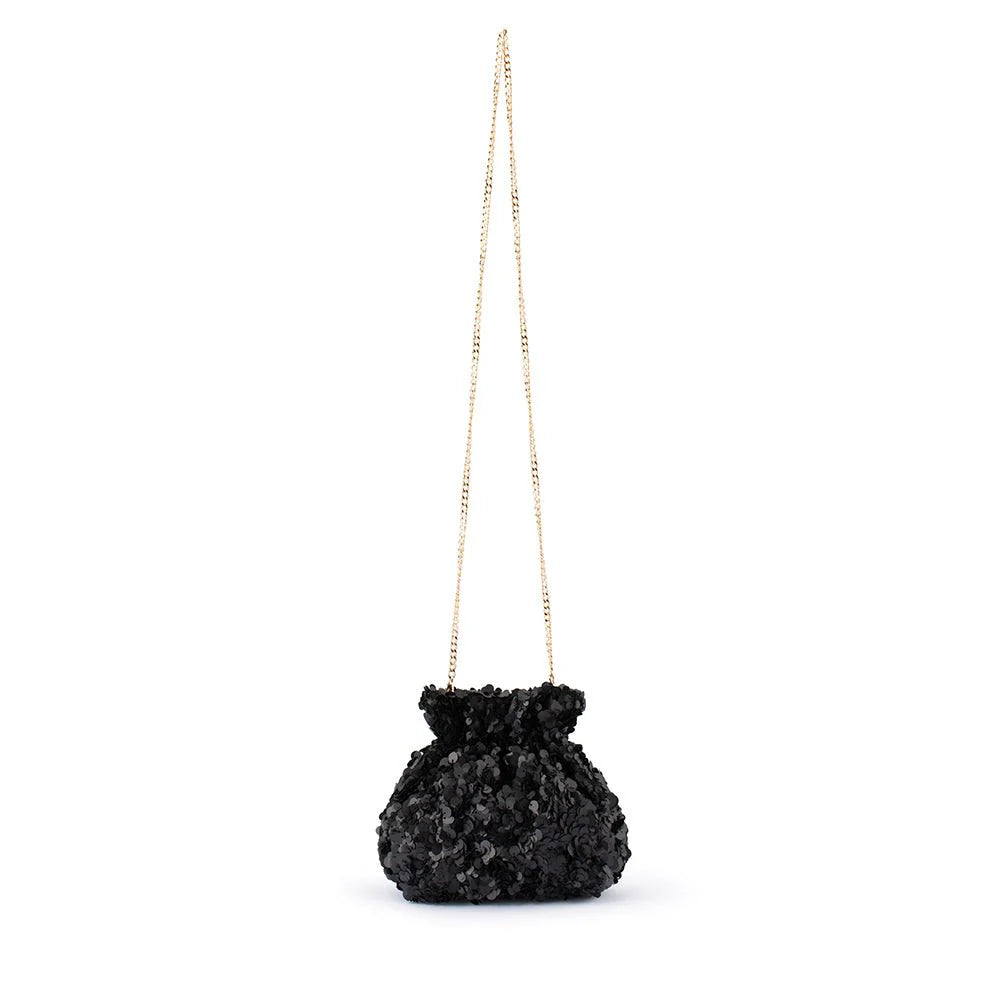 Olga Berg Mattie Sequin Pouch - Black