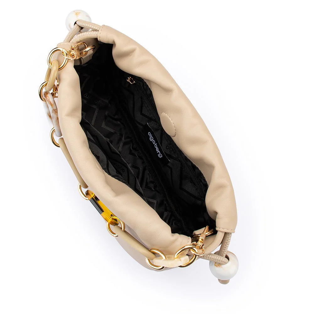 Olga Berg Mavis Acrylic Handle Pouch - Natural