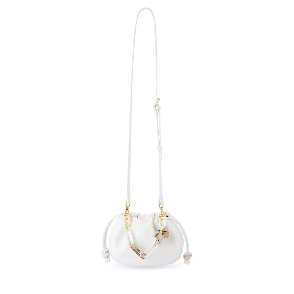 Olga Berg Mavis Acrylic Handle Pouch - White