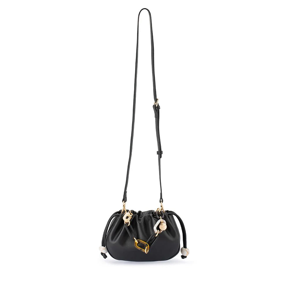 Olga Berg Mavis Acrylic Handle Pouch - Black