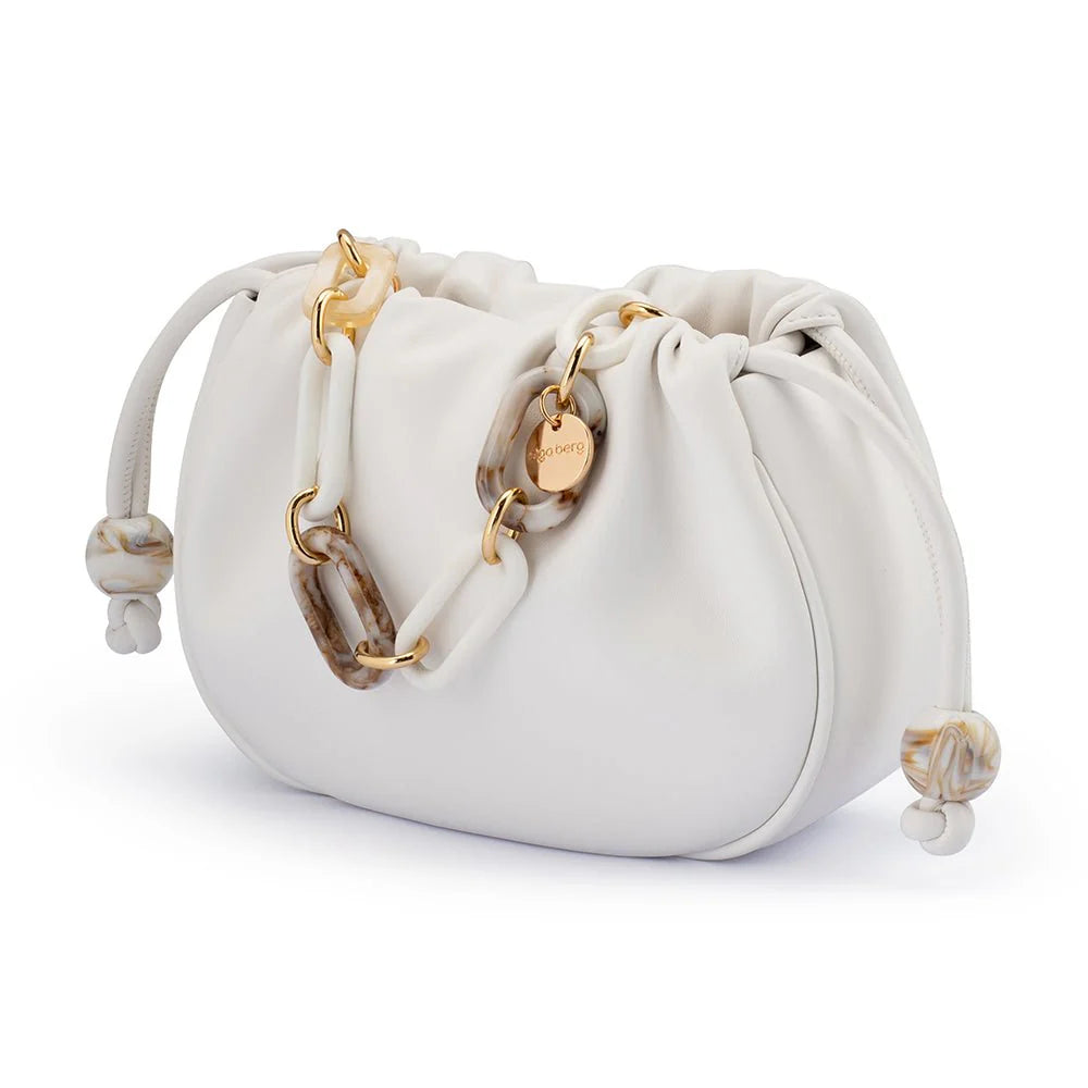 Olga Berg Mavis Acrylic Handle Pouch - White