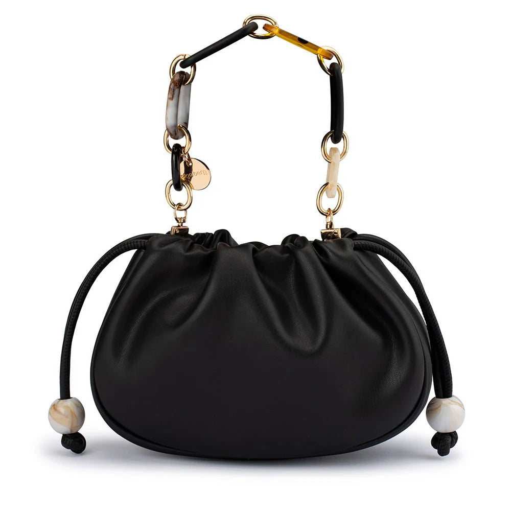Olga Berg Mavis Acrylic Handle Pouch - Black