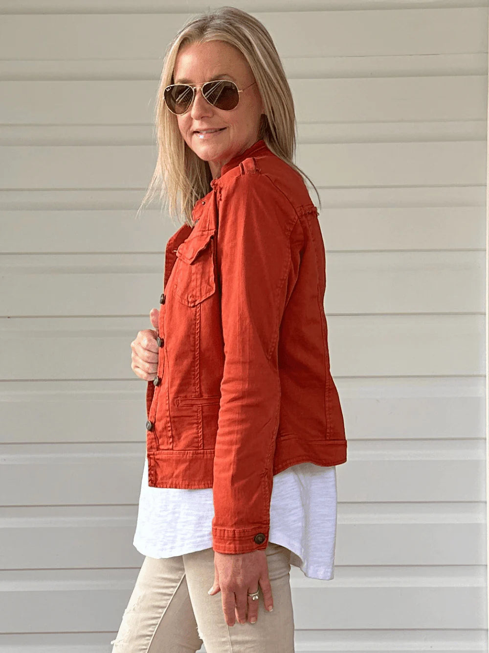 Threadz Military Denim Jacket - Maple