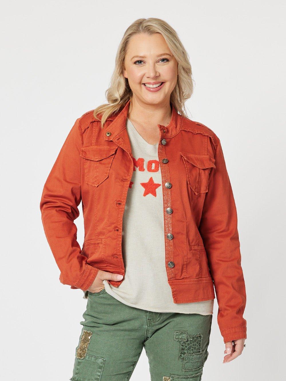 Threadz Military Denim Jacket - Maple