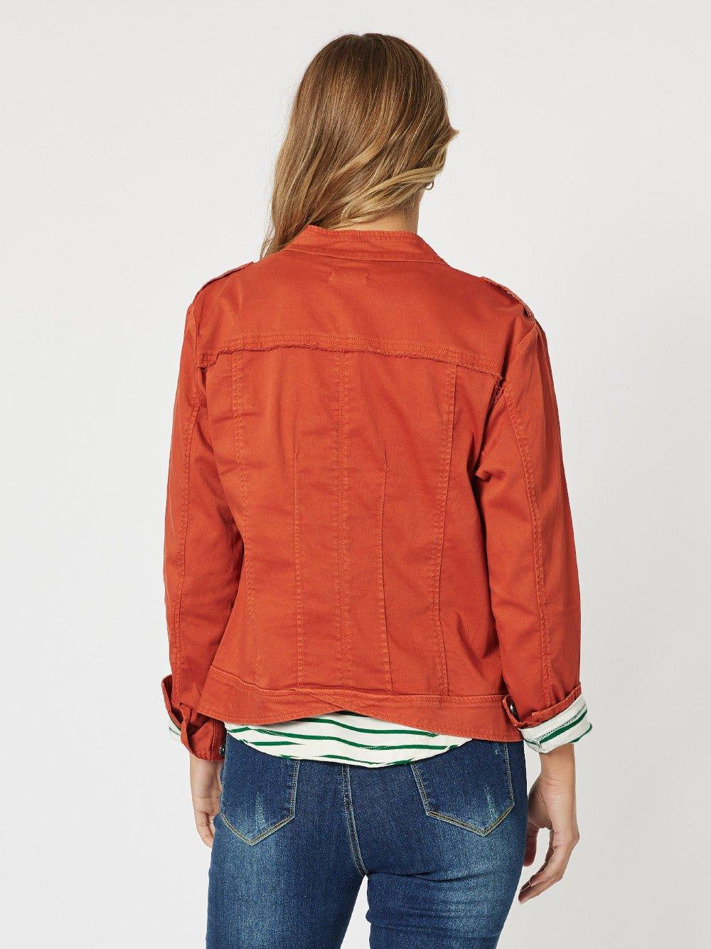 Threadz Military Denim Jacket - Maple