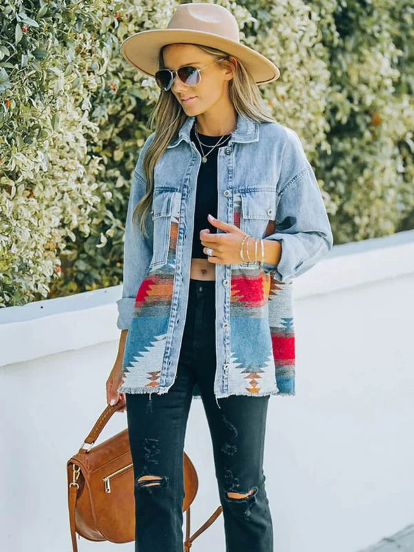 Smaibulun Aztec Denim Jacket