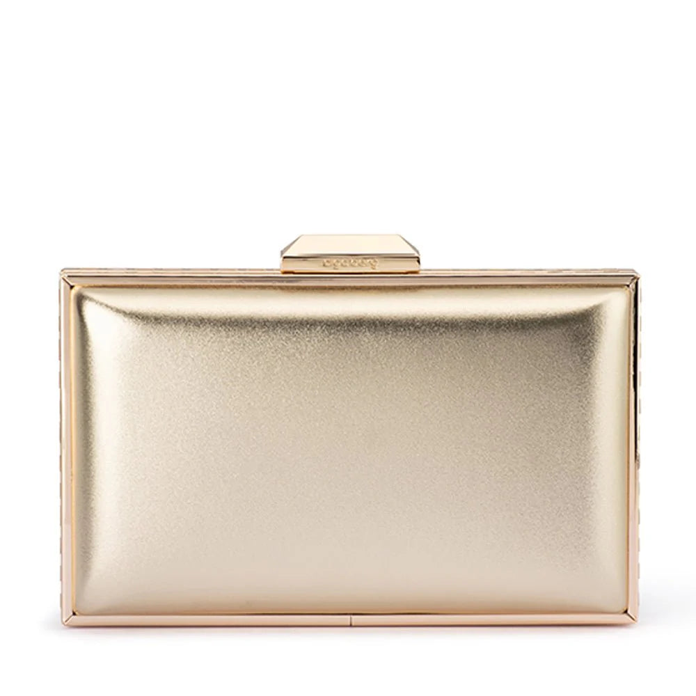 Olga Berg SAMMI Crystal Frame Clutch - Gold