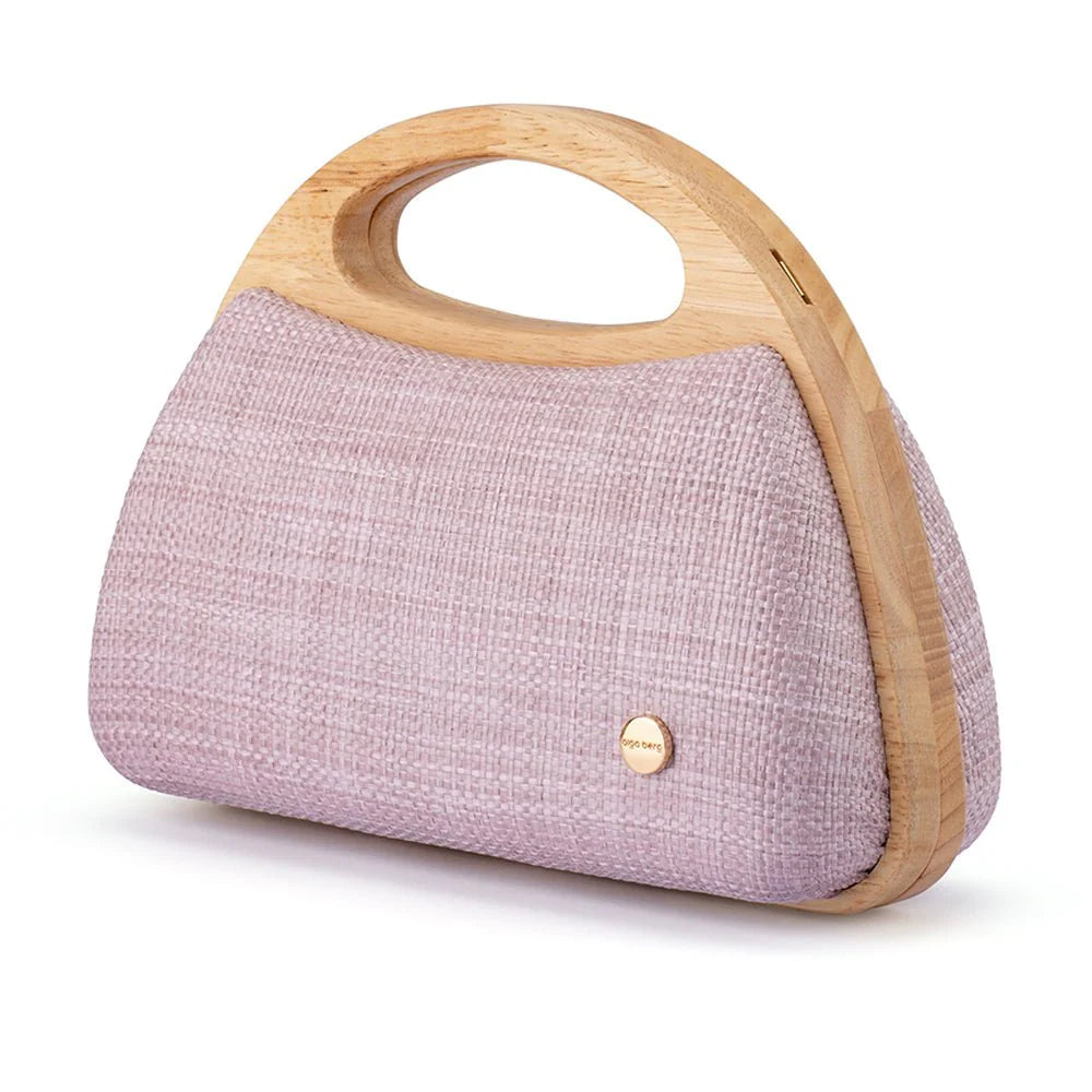 Olga Berg Sarah Wooden Frame Bag - Pink