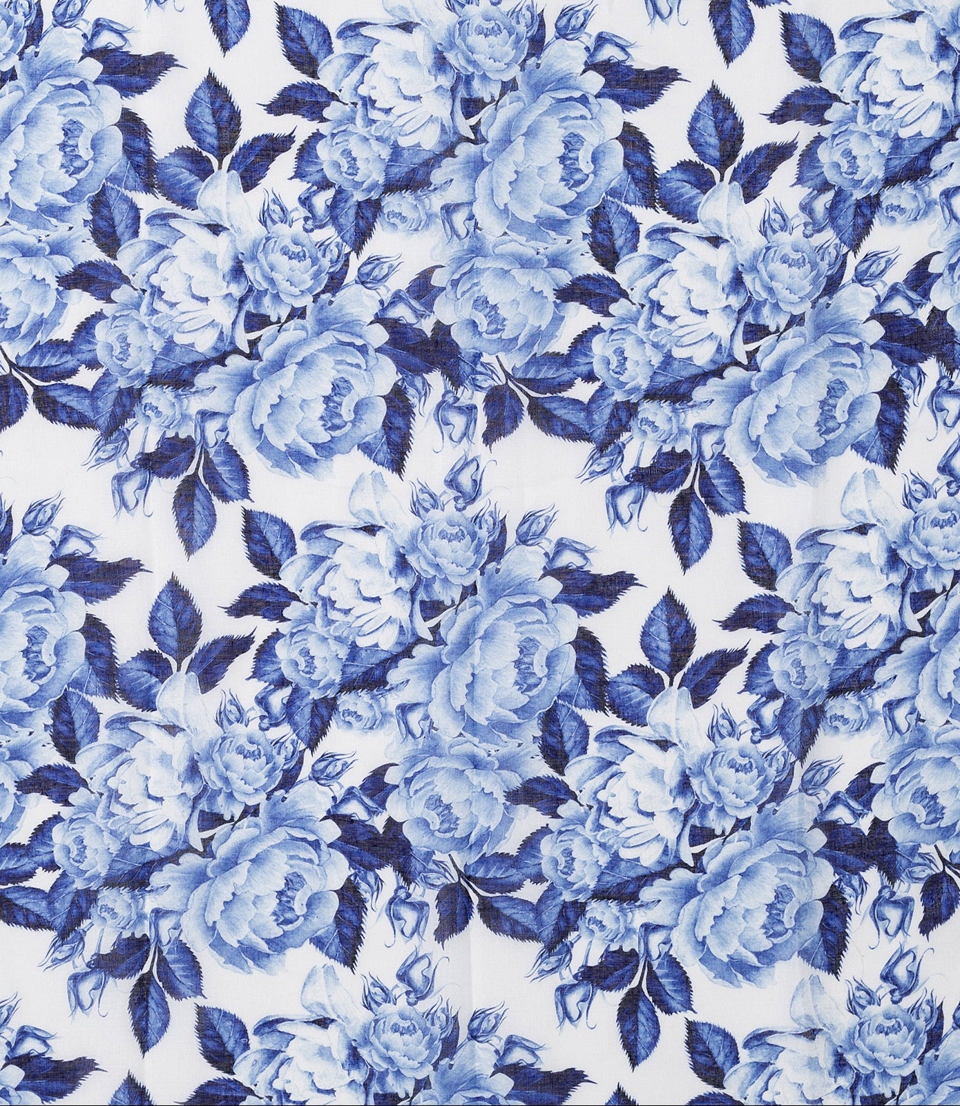 Ivys Blue Peony Blossom Scarf